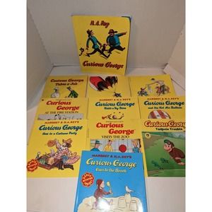 Lot of 11 Vintage 1950 - 2002 Curious George PB Books Rare Collectible